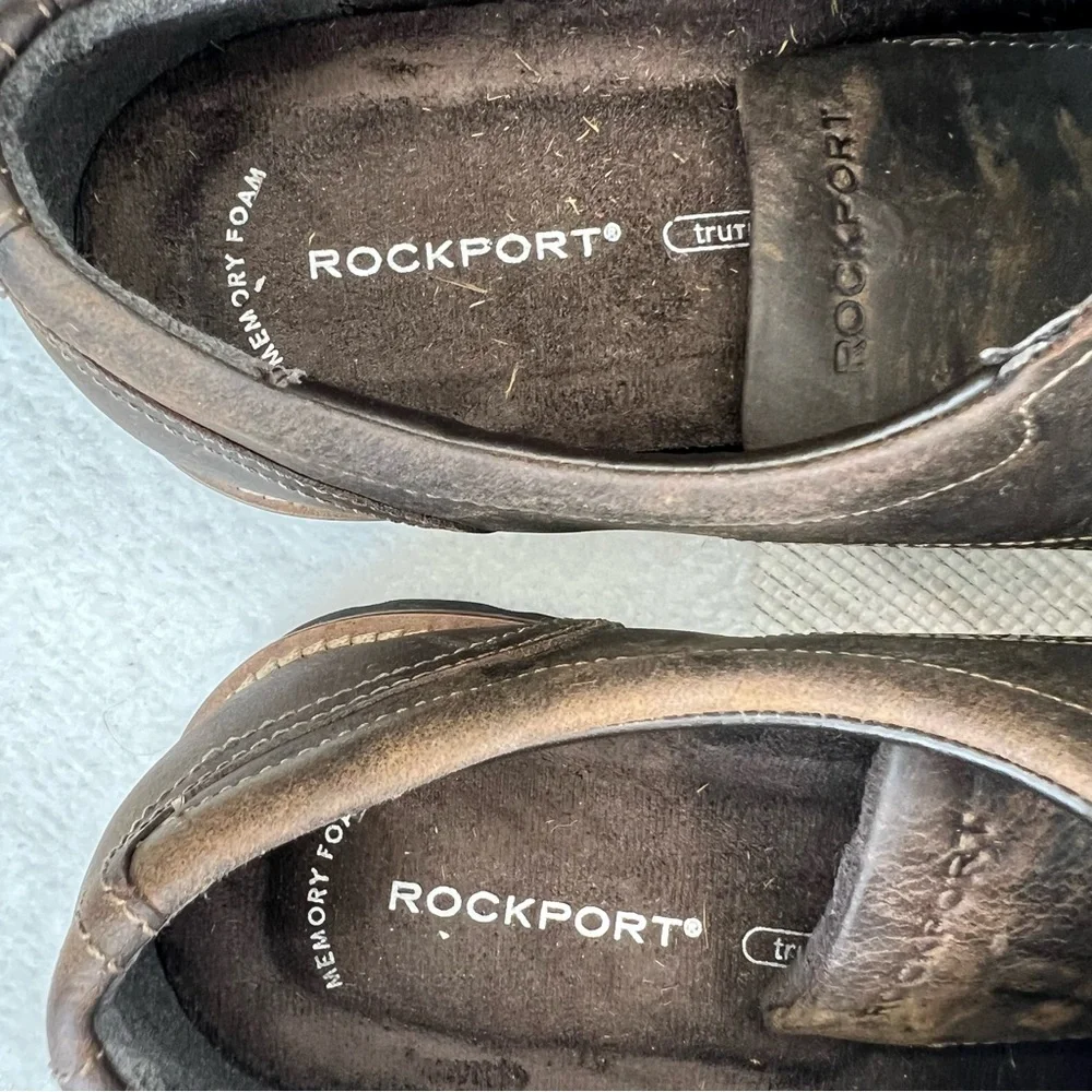 Rockport Trutech Brown Leather Cap Toe Oxford Casual Lace Shoes Mens Size 10.5 M - Picture 9 of 16
